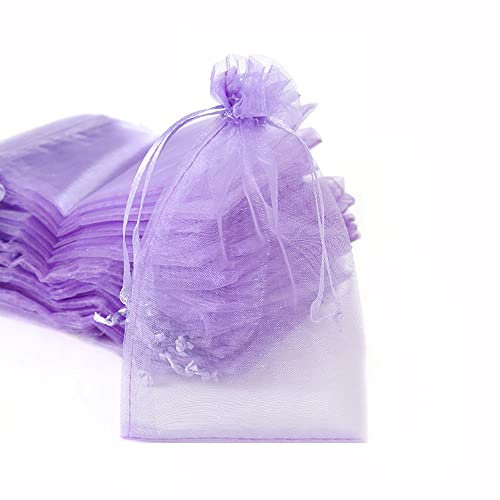 30 bolsas de organza para rellenar, bolsas de organza con cordón, bolsas de organza para festivales, fiestas, bodas, caramelos, joyas, lavanda, regalo, sacos, 10 x 15 cm, color lila claro
