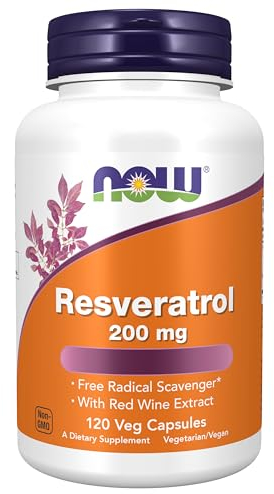 Now Foods, Resveratrol, 200mg, 120 vegane Kapseln, Laborgeprüft, Sojafrei, Glutenfrei, Vegetarisch, Ohne Gentechnik