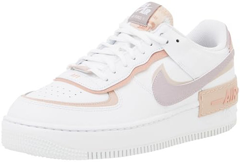 NIKE Damen Air Force 1 Shadow Sneaker, White Amethyst Ash Pink Oxford, 44 EU