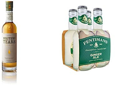 Writers' Tears Copper Pot Irish Whiskey 70cl, 40% Alcohol Content by Volume, Whiskey Deal of the Day, Blend of Pot Still & Malt Whiskey, Award-Winning Whisky & Fentimans Ginger Ale, 4 x 200ml bottles