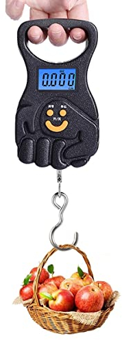 OUSIKA Bilancia elettronica digitale portatile da 20/30/50 kg Display LCD Bilancia sospesa portatile ad alta precisione for pesca, bagagli, verdura e frutta Bilancia (Color : Schwarz, Size : 50KG)