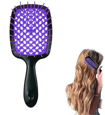 Kinretixia® Spazzola Districante per Capelli Ricci - Nero Viola