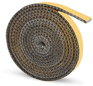 ACONDE Guarnizione per tubo della stufa, resistente alle alte temperature, 2 mm × 10 mm × 2 m, cavo di tenuta per stufa, impedisce la fuoriuscita di fumo, autoadesivo, per canna fumaria, stufa