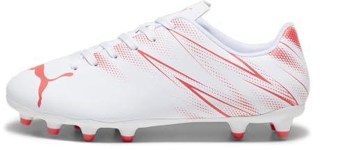 PUMA Uni-Kinder Attacanto Firm, Artificial Ground Soccer Cleats Sneaker, White-Fire Orchid
