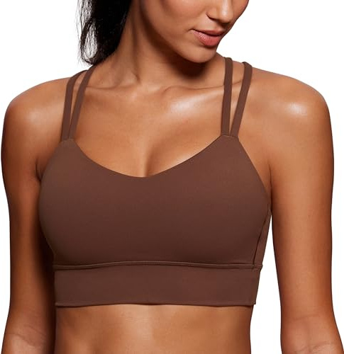 CRZ YOGA Softness Mold Butterluxe Sports Bras Coffee Brown S