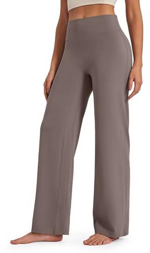 G4Free Barefeel Yoga Pants for Women Wide Leg Trousers Joggers High Waisted Loose Casual Dress Lounge Pants(Taupe,M,33)