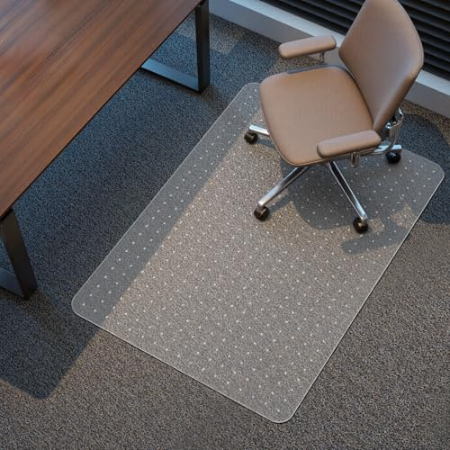 Kuyal Office Chair Mat for Carpet, Clear Heavy Duty Computer Chair Mat