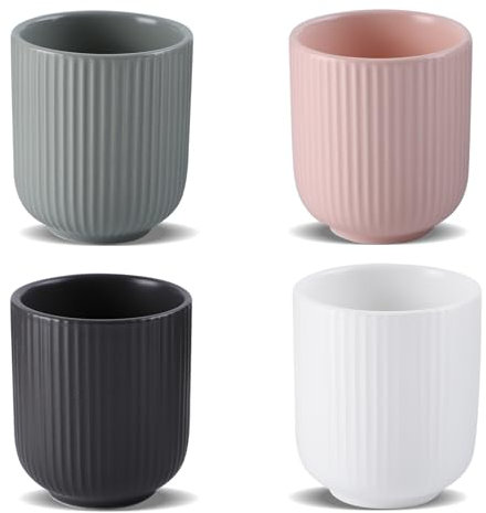 Juego de tazas de té de porcelana sin asa, taza de té de cerámica china, tazas de té de cerámica, juego de tazas de capuchino en diseño moderno para café, sake y té