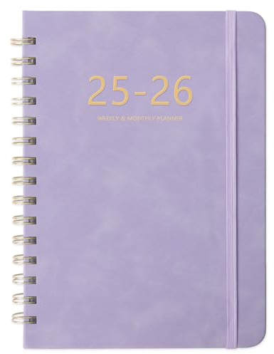 2025-planerare – vecko- och månadsplanerare 2025, januari 2025 – december 2025, 16,3 cm x 21,5 cm, daglig planeringskalender med månatliga flikar, elastisk stängning, ficka, anteckningar, fuskläder
