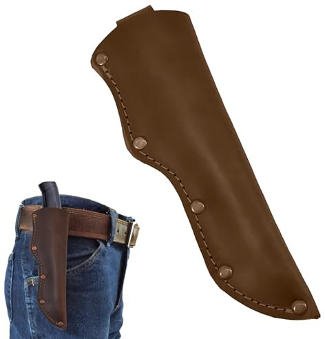 YanBous Étui à Couteau en Cuir de Haute Qualité – Étui Rétro pour Couteau de Poche, Portable et Durable, Compatible avec des Couteaux Jusqu'à 7,5 Pouces, Marron