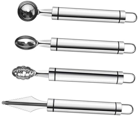 HOLIDYOYO Set Di 4 Scavino Per Melone in Acciaio Inossidabile Facile Da Usare Senza Manico Per La Cucina