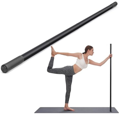Bastone da yoga per allenamento fisico, con 4 aste in acciaio e 2 maniglie in schiuma per schiena, spalle e collo superiori, per allenamento e collo