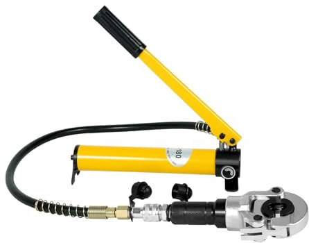 Alicates de prensa hidráulicos en forma de V y TH profesionales con mango de goma y caja de prensa radial, herramienta de prensa radial, cabezal giratorio de 360°, fuerza de presión 6T para tubos PEX