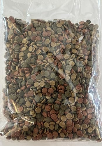 MiniWafers Mélange de 3 couleurs – Spiruline, astaxanthine et jaune avec vitamines | Sinking Wafer Nourriture pour poissons d'ornement pour poissons-chats, crevettes, crabes et poissons du fond (250 g