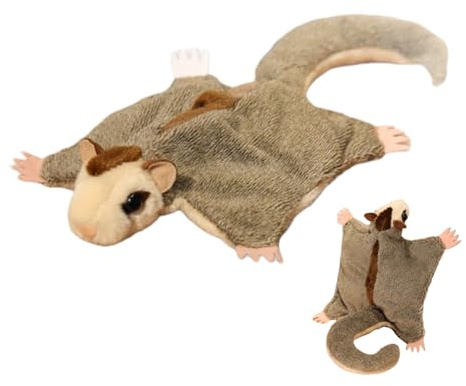 Peluche Petauro dello zucchero - Peluche Petauro dello zucchero 33x19cm, regalo premuroso | Bambola di peluchhe scoiattolo volante con magnete, simpatico giocattolo magnetico scoiattolo volante per il