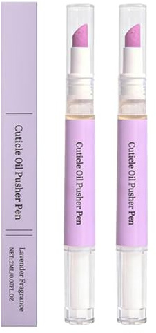 2PCS Lápiz Para El Cuidado De Las Cutículas De Las Uñas, Empujador De Uñas Portátil Perfumado, Herramienta Portátil De Protección Para Manicura Femenina Para El Crecimiento Hidratación Reparación