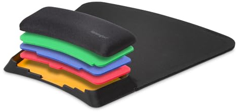 Kensington SmartFit Mauspad, Ergonomische Handgelenkauflage für Computer und Laptop, kompatibel mit Laser- und optischen Mäusen, Rutschfeste, bequeme Mausmatte, schwarz, K55793EU
