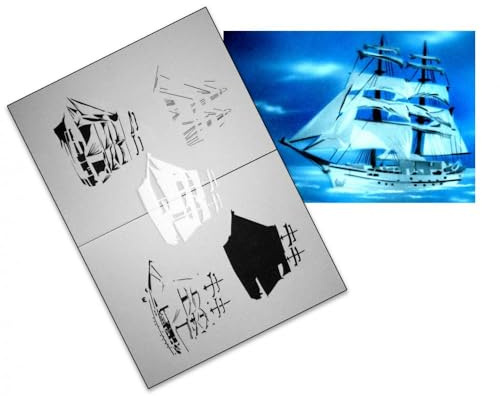 AS-043 Schiff Step by Step Airbrushschablone Größe L