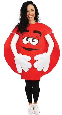 P'TIT CLOWN - 76701 - Costume Bonbon Adulte - Unisexe - Parfait pour Déguisement Carnaval, Halloween, Cosplay, Anniversaires, Fêtes à Thème, Soirées Déguisées - Polyester - Taille Unique - Rouge