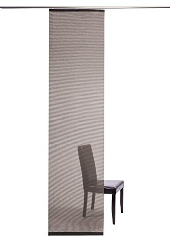 Homing halbtransparenter Flächenvorhang Uni Schiebegardine (1 Stück), Hasel braun, Wohnzimmer Schlafzimmer Kinderzimmer 245 x 60 cm
