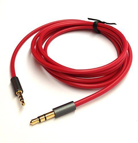 KetDirect Red 4.5ft Gold Plated Design 3.5mm Male to 2.5mm Male Car Auxiliary Audio cable Cord headphone connect cable for Apple, Android Smartphone, Tablet and MP3 Player