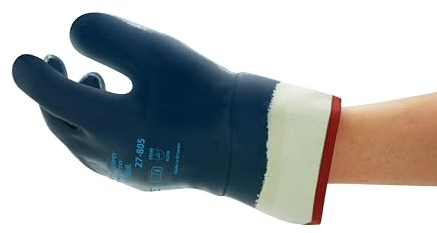 Ansell ActivArmr 27-805 Guanti da Lavoro per Impieghi Pesanti, Rivestimento Impermeabile in Nitrile Resistente al Taglio, Protezione Professionale per Usi Industriali, Blu, Taglia 2XL (12 Paia)