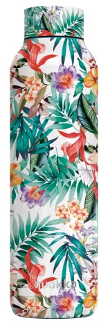 QUOKKA BOTELLA TERMO ACERO INOXIDABLE SOLID ORCHID GARDEN 630 ML