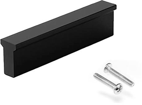 Drenky Küchenschrank Griff Aluminium Schranktürgriffe Lochabstand 96mm 10 Stück Matt Schwarz Möbelgriff mit Schrauben