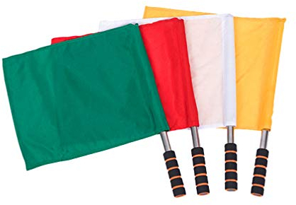SEWACC 4 Stück Flagge Schiedsrichter Fahne aus Edelstahl mit Schwammgriff Flagge, rote Flagge für Wettbewerbsbedarf Fußball Volleyball Fußball (Gelb