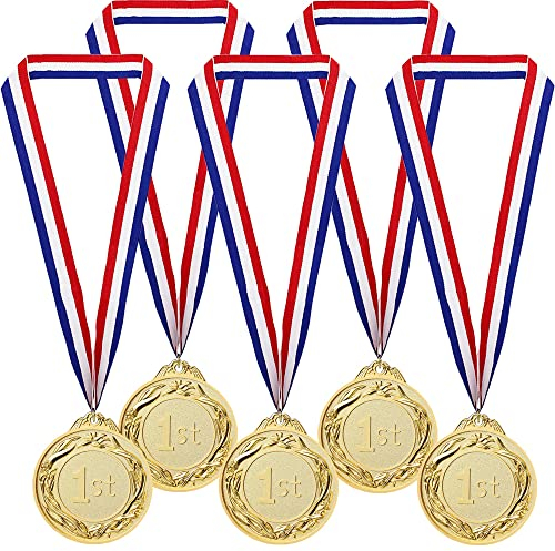 YGCHEN Medaillen Gold Siegermedaille Goldmedaillen Gewinner Medaillen Metall für Kindergeburtstagsfeier Sporttagspreise Spielwettbewerbe Gastgeschenke (8 Stück)