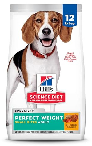 Hill's Science Diet Adult Perfect Weight Small Bites Dry Dog Food, Chicken, 12 lb. Bag