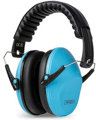 DOMIRA Ear Defenders – Noise Cancelling Ear Muffs For Kids – Hearing Protection, Shooting Ear Defenders, Autism Headphones, Soundproof Ear Muffs For Sleeping, Work & Travel (Sky Blue)