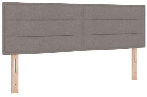 vidaXL Kopfteil Linien-Design Taupe 140 cm Stoff
