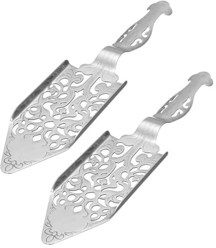 TIDTALEO 2Pièces Cuillère à Absinthe Acier Inoxydable Set de Cuillères Filtrantes pour Cocktail avec Support à Sucre Accessoire de Bar Pratique pour Maison et Réunions Familiales