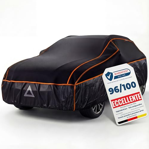 Upgrade4cars bilhagelskyddspresenning | Bilpresenning komplett för alla årstider | bilskydd Universal SUV – SM (455 × 190 × 150 cm) version 2025
