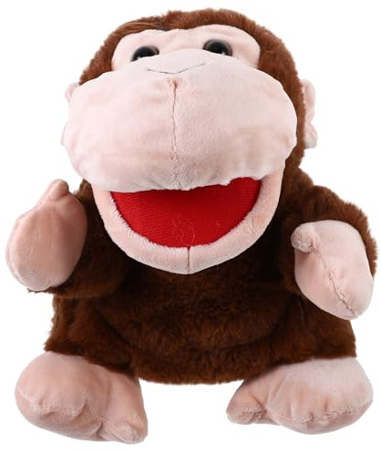 TOYANDONA Marionetta a Mano Scimmia Peluche Interattiva, Burattino Animale dei Cartoni Animati per Ragazzo Ragazza, Giocattolo Educativo per Narrazione e Coordinazione, Adatta a Famiglie