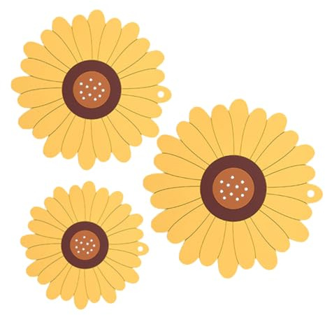 BESPORTBLE 3 Salvamanteles Resistentes al Calor de PVC en Forma de Flor, Tamaño Pequeño, Mediano y Grande, Posavasos Decorativos para Ollas y Utensilios Calientes, Accesorios Prácticos