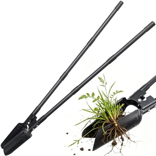 Strumento per scavare fori da giardino, resistente, 139 cm, con doppia lama affilata, per scavare, coltivare, diserbare, colore: nero