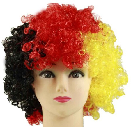 HAAC Perücke Afro Afroperücke Lockenkopf Lockenperücke Fanperücke schwarz rot gold Deutschland Fußball 2014