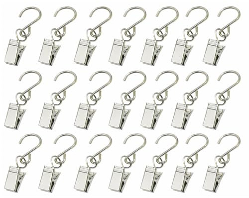 GuangTouL Curtain Clips Outdoor Hooks for Lights, 30Pcs Christmas Light Hooks for Curtain Lights, Clips for Hanging Lights Outside String Light Hooks, Tent Accessories, Outdoor Decoration Clips