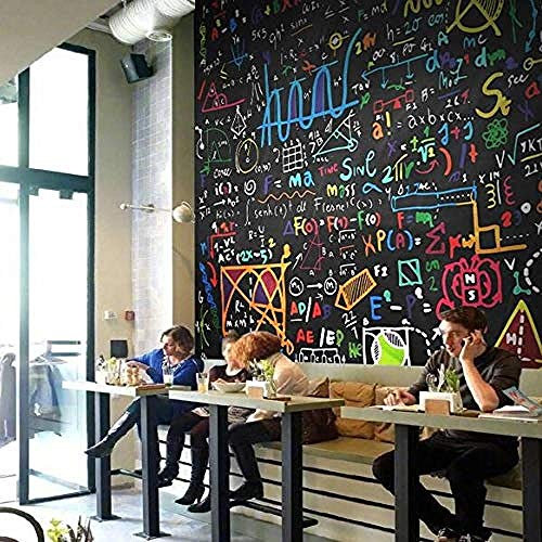 Custom Manufacturers 3D European and American Mathematical Formula Blackboard Background Wallpaper Mural Wallpaper Living Room for Bedroom Rose Blue Mural-430cm×300cm