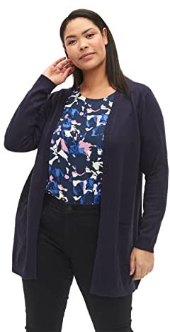 Zizzi Frauen Große Größen Strickjacke Viskosemischung S. Gr L Night Sky - Plus Size Damenkleidung