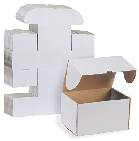 RLAVBL 25 Stück weiße Versandkartons mit den Maßen 17,8 x 12,7 x 10,2 cm für den Versand von kleinen Gegenständen, Spielzeug und Geschenken