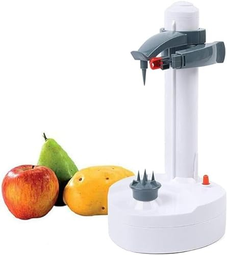 MEHOOSPVN Electric Potato Peeler Automatic Rotating Apple Peeler Peeling Machine Automatic Fruits Vegetables Cutter Kitchen Peeling Tool Rotating Peelers, Electronic Fruit Corer for Kitchen, White