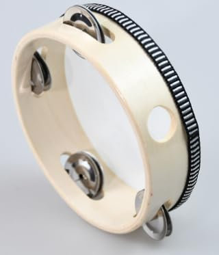 CHUENKUK 3 Stück Holz Tamburin, 25 cm Beige Tambourine, Traditionelles Handtrommel für Musikunterricht und Tanz