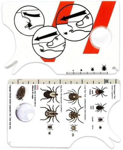 OUDQFCJ 2 Carte Rimuovi Zecche con Lente d'Ingrandimento, Rimozione Rapida e Delicata di Zecche da Animali Domestici o Persone, Ideale per Cani, Gatti e Outdoor