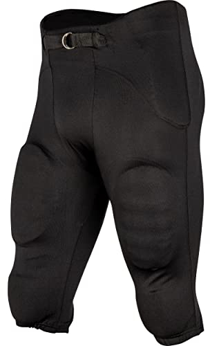 Champro Men's Safety Practice Football Pants with Pads Black