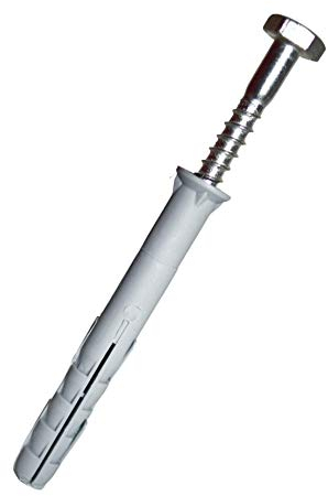 Rahmendübel mit Sechskantschraube RKS Ø 10 mm, Rahmendübel + 1 Nuss Bit | kurze Spreizzone, Dübel aus 100% NYLON | Hüfner Made in Germany (50, 10x100)