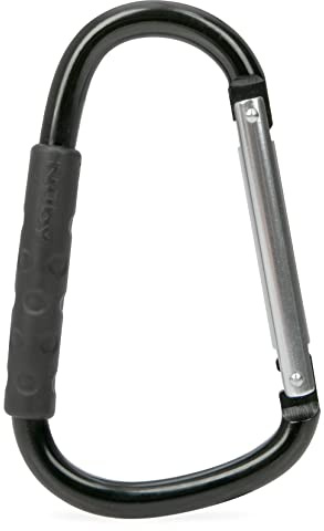 Nuby Large Handy Hook Carabiner Stroller Clip with Textured Soft Grip - Black