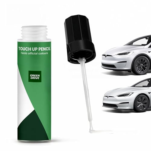 GREEN DRIVE - Stylo Retouche Peinture Carrosserie - Blanc perle nacré - Tesla Model 3 & Y - Stylo Efface Rayure Carrosserie - Séchage Rapide - Protection UV